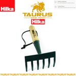 HILKA Carbon Steel Hand Rake 6 Tines Hardwood Handle DIY Borders & Flower Beds