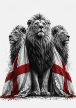 Three Lions England Flag Wall Art Print A4 Unframed St George Football Decor