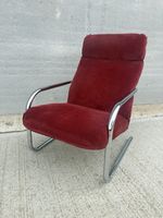 Habitat Deep Rouge Lounge Chair  Terence Conran Vintage Cantilever Chrome 1970