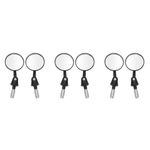 6Pcs Adjustable Motorcycle Handlebar Mirrors Durable Aluminum Alloy