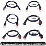 IP67 Waterproof Extension Cable Lead 2-Pin for Outdoor Light 0.5M 1M 3M 5M 10M