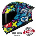 MT BRAKER SV FULL FACE 2206 DUAL VISOR MOTORBIKE HELMET CRAZY TEDDY + DARK VISOR