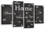 Home Quote Wall Art Print Grey White Living Room Framed Split Canvas Print