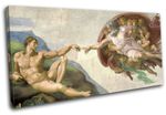 Michaelangelo Creation of Adam Vintage SINGLE CANVAS WALL ART Picture Print