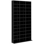 1116 CD 528 DVD Storage Unit Media Storage Shelf Wooden Display Unit Black