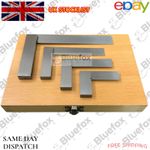 📐 4-Piece Engineers Square Set 2", 3", 4" & 6" | Machinist Try Squares | Wooden