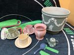 Vintage Wedgewood Jasperware Mixed Colours Pink Green Blue Cream – Job Lot x 7