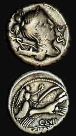 Roman Republic,  T. Claudius Nero  Denarius