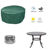 Round Green Garden Table Cover, Waterproof, Washable & Dust Protection 142x94cm