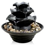 Water Feature Tabletop Indoor LED Fountain Waterfall Home Decor (Waterfall)