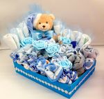 LARGE 40/19 ITEMS!Baby Nappy Bouquet /cake/basket/ New Born,Maternity,Shower,