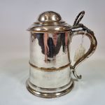 Antique 18thC Georgian Sheffield Plate Tankard & Cover By Tudor And Leader A/F