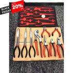 9Pcs Pliers tool set Tray Pliers Hand Tools Collection universal Black & Red