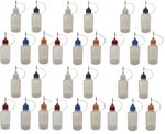 Dropper Squeeze Bottles 30ml Needle Tip Liquid Dispenser Multi Color 30 Pack