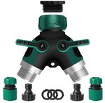 Garden Hose Splitter, 2 Way Hose Tap Connector, Outdoor Double Y Valve Water Tap