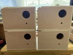 Budgie Breeding Boxes Set of 4 Size 8.5" x 5.5" x 5.5" Plus Concaves With Edge