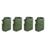 4 X 20 Litre (20L) Steel Fuel Jerry Cans - Green - Diesel, Petrol, Oil, Water