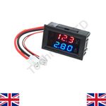 DC 100V 10A Voltmeter Ammeter Blue & Red LED Amp Dual Digital Volt Meter Gauge