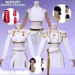 Kids Girls KPop Demon Hunters Costume Rumi Zoey Cosplay Fancy Dress Wigs OutfitS