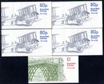 1979 - 4 x 80p + 1 x £1 BOOKLETS, SG FE1A/FH1A. GOOD PERFS