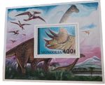 MONGOLIA Sc 2187 Stamp 1994 Dinosaurs Triceratops Souvenir Sheet MNH