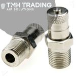 25mm to 1/8 Inch  BSPT Schrader Tank Tyre Valve - Max Pressure 32 BAR / 500 PSI