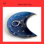 Small Moon Jewelry Dish Tray, Ring Holder Dish Decorative Ceramic Trinket Dish