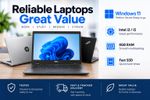 Cheap Laptop Windows 11 Intel i3/i5 8GB RAM SSD WiFi Webcam UK Charger
