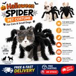 Halloween Pet Black Spider Costume Dog Cat Puppy Spider Cosplay Clothes Outfit