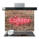 Kitchen Glass Splashback Toughened Tile Cooker Panel ANY SIZE  Neon Brick Stones