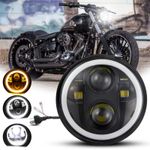 5-3/4 5.75" LED Headlight Hi/Lo DRL for Harley Davidson Sportster Dyna Softail