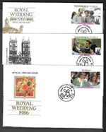 Tuvalu / Nanumaga 1986 Royal Wedding FDI Covers x 3 -Unaddressed