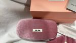 2026 New Miu Miu Pink Velvet Hard Eyeglasses Sunglasses Case