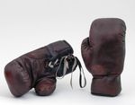 Retro 1930s Vintage Boxing Gloves 12oz Brown Real Leather New Unbranded