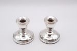 Vintage Sterling Silver Pair of Dwarf Candlesticks Hallmarked Birmingham 1981