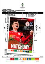 SHELBOURNE Ireland v CRYSTAL PALACE London England 2025 ECL FAN 16p+ OFFICIAL LU