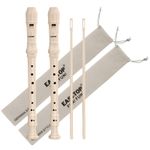 2 Pack Soprano Recorder C 8Hole 3-Piece German style Baroque Fingering Recorder
