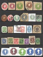 GB/Embossed/Prepaid Postage Stamps Mixed Selection 28 x Values M/Used
