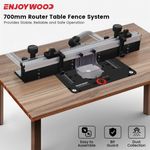 700mm Woodworking Router Table Fence Aluminum Profile System w/ Sliding Brackets