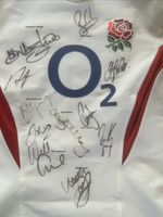 Authentic Hand Signed and Match Worn England Shirt - Olly Barkley
