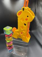 Fisher Price Tumblin’ Sounds Giraffe Toy Playset With 5 Animal Peek A Blocks