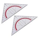 Triangle Ruler Square Set 90mm 45 Degree Plastic Stationery Math Geometry 2Pcs