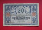 GERMANY  SCARCE 1915  ANTIQUE   20 MARK  CIRCULATED  WW1  BANKNOTE   SEE LISTING