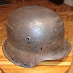 WW2 German M42 Helmet Original Black Paint Size64 Lot2528