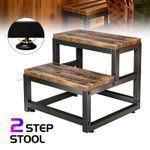 2 Step Stool Heavy Duty 500 lbs Bed Step Non Slip Feet for Kitchen Bathroom