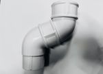 Downpipe 2 x  swan neck rainwater offset bend 68mm White round  gutter