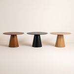 Hansen Pedestal Dining Round Wood Effect Top - 120cm x 75cm