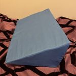 New. Blue Foam Bed Wedge Pillow Positioner, Removable Cover Included