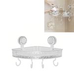Bathroom Suction Cup Storage Rack Wall Mounted Shower Shelves Storage Basket