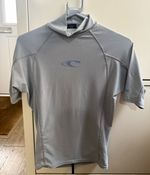 O'Neill Men's Grey Short Sleeve Rash Vest UV Surf Top High Neck Size S